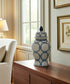Ceramic Links Lidded Decorative Temple Jar - Blue, 14 in.