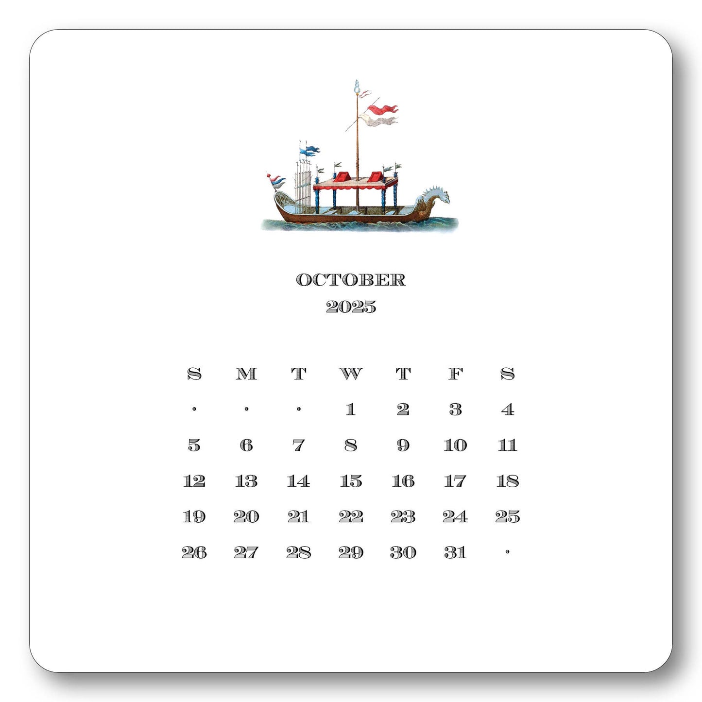 2025 Chinoiserie Calendar with Easel