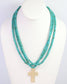 Barstow Layered Beaded Cross Necklace Turquoise: Default