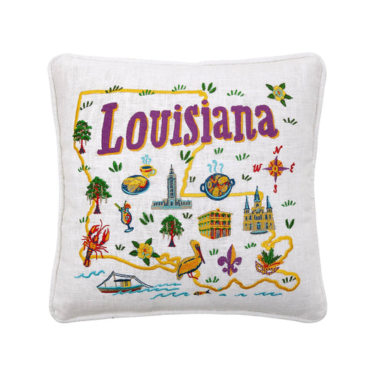 Louisiana Embroidered Pillow - Angela Staehling