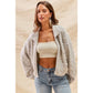 PEARL EMBELLISH SWEATER HOLIDY CHRISTMAS CARDIGAN: LT GREY / L