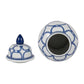 Ceramic Links Lidded Decorative Temple Jar - Blue, 14 in.