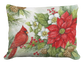 Pillow - Cardinal with Poinsettia - indoor / outdoor cushion: 19x24