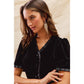 CHRISTMAS HOLIDAY VELVET RUFFLED MINI DRESS: BLACK / XL
