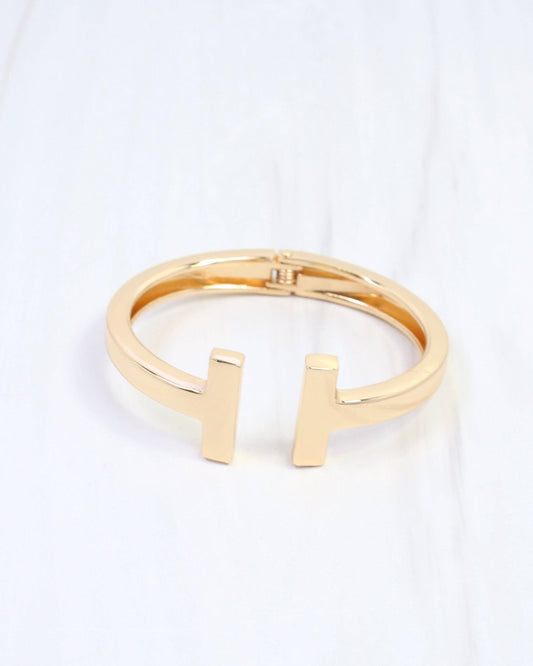 Jessi Open T Bangle Bracelet Gold: Default