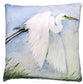 Pillow - Egret Flying (White) - indoor / outdoor cushion: 19x24