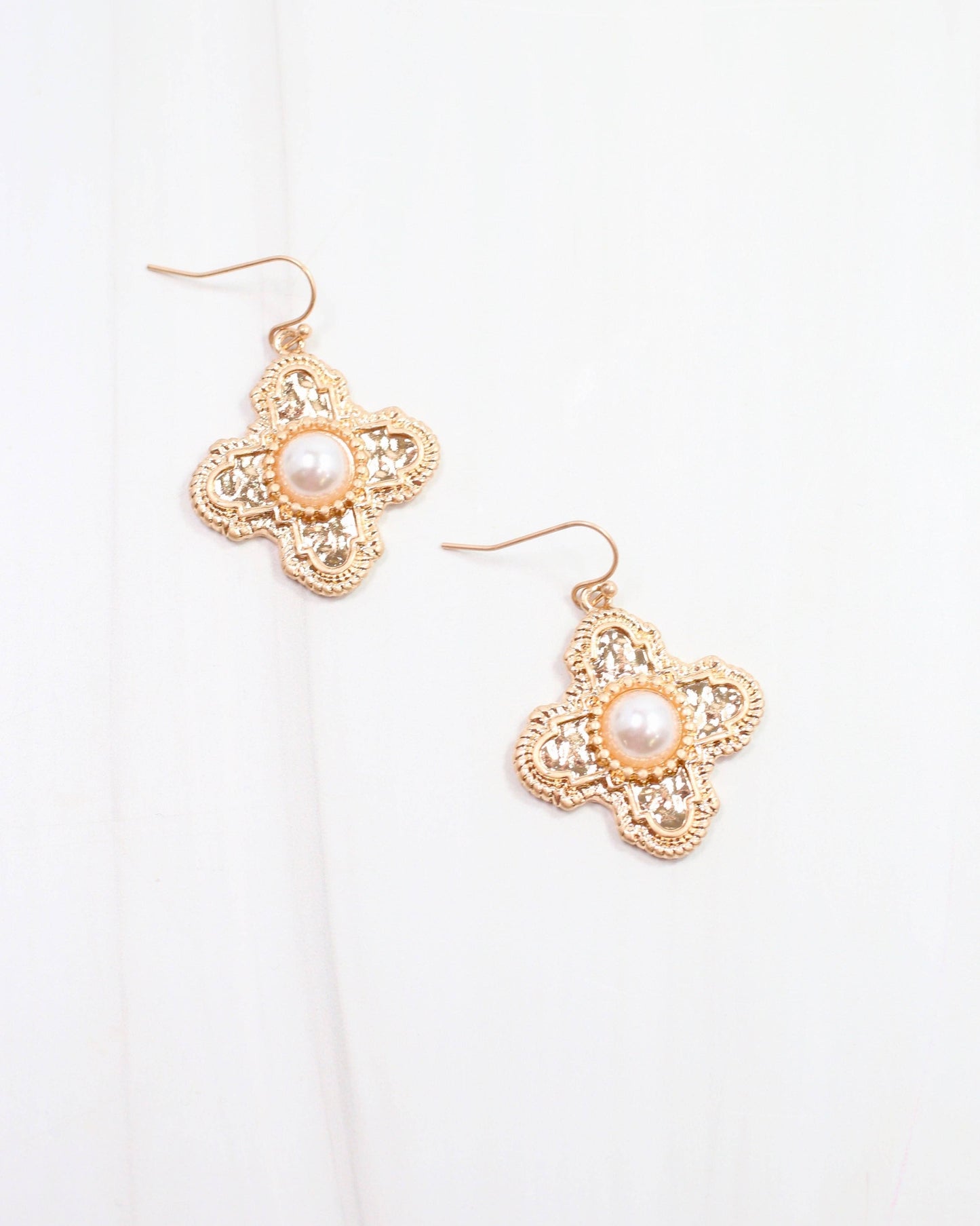 Pyxie Cross and Pearl Earring Gold: Default