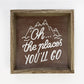 Oh the Places You'll Go Small Canvas Mountain Decor: 11x11" Small Canvas Art with Wood Box Frame