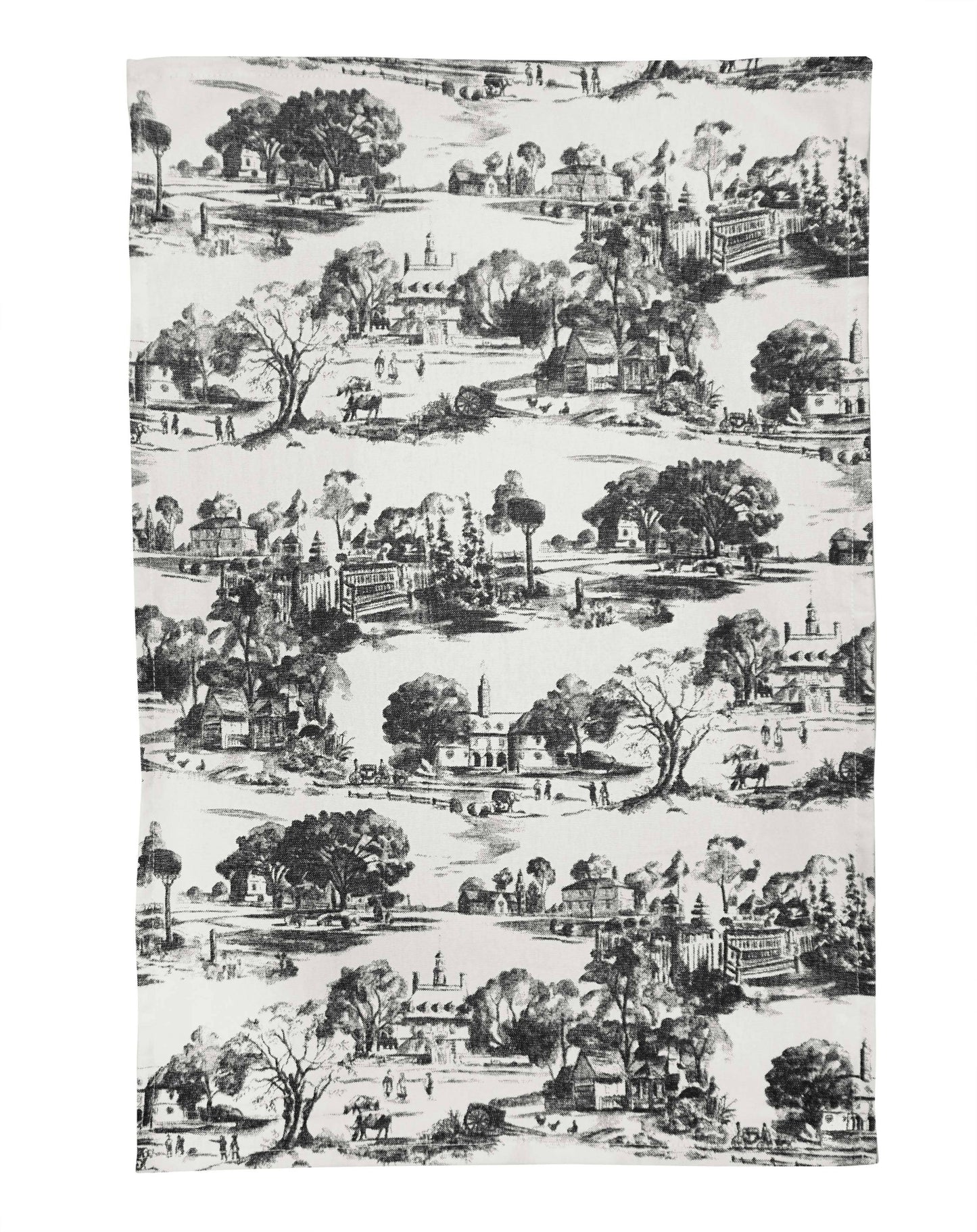 Toile Kitchen Towels 2-Pc Set - Black