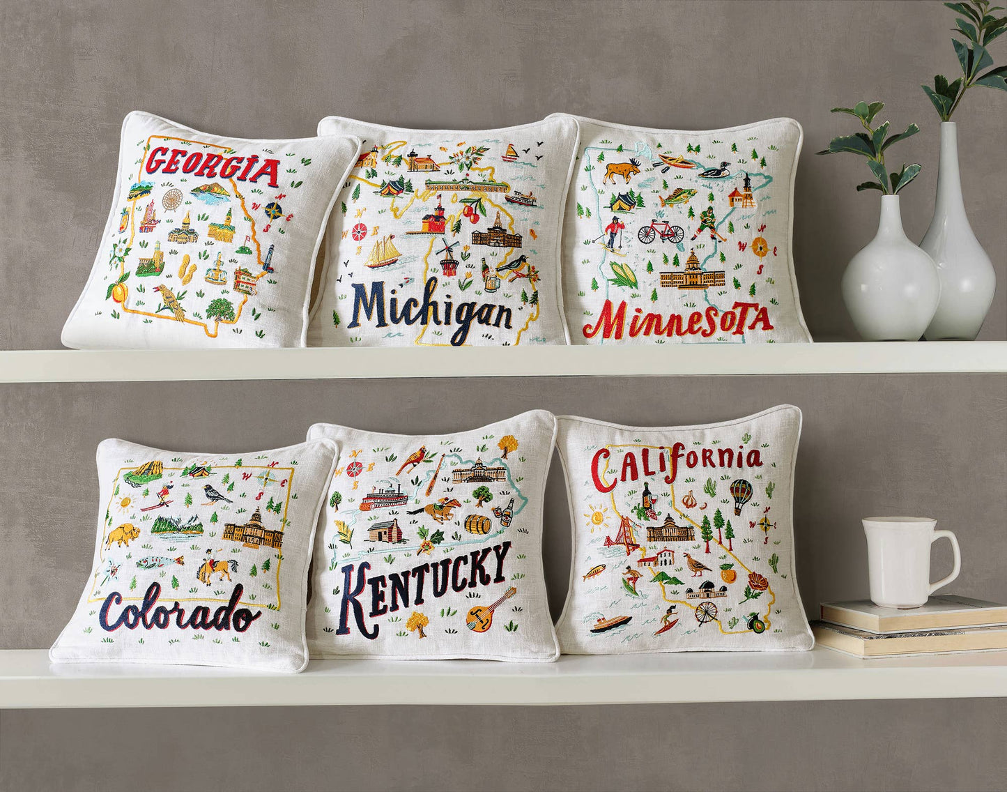 Louisiana Embroidered Pillow - Angela Staehling