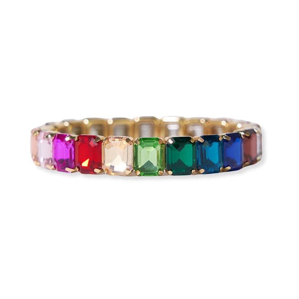 Etta Small Rectangle Stone Stretch Bracelet