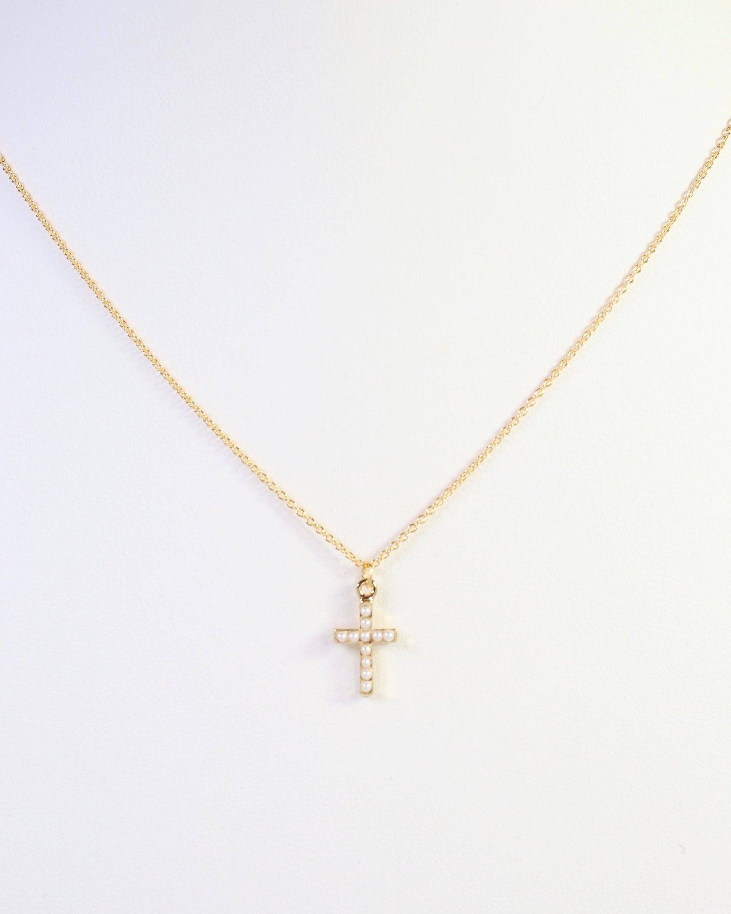 Hyannis CZ Cross Necklace Gold