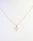 Hyannis CZ Cross Necklace Gold