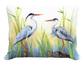 Heron Pair Blue Pillow - Indoor/Outdoor - 19"x24"