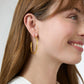 Crescent Stone Hoop Earrings