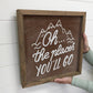 Oh the Places You'll Go Small Canvas Mountain Decor: 11x11" Small Canvas Art with Wood Box Frame