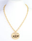 Andover Oval Charm Link Necklace Gold: Default