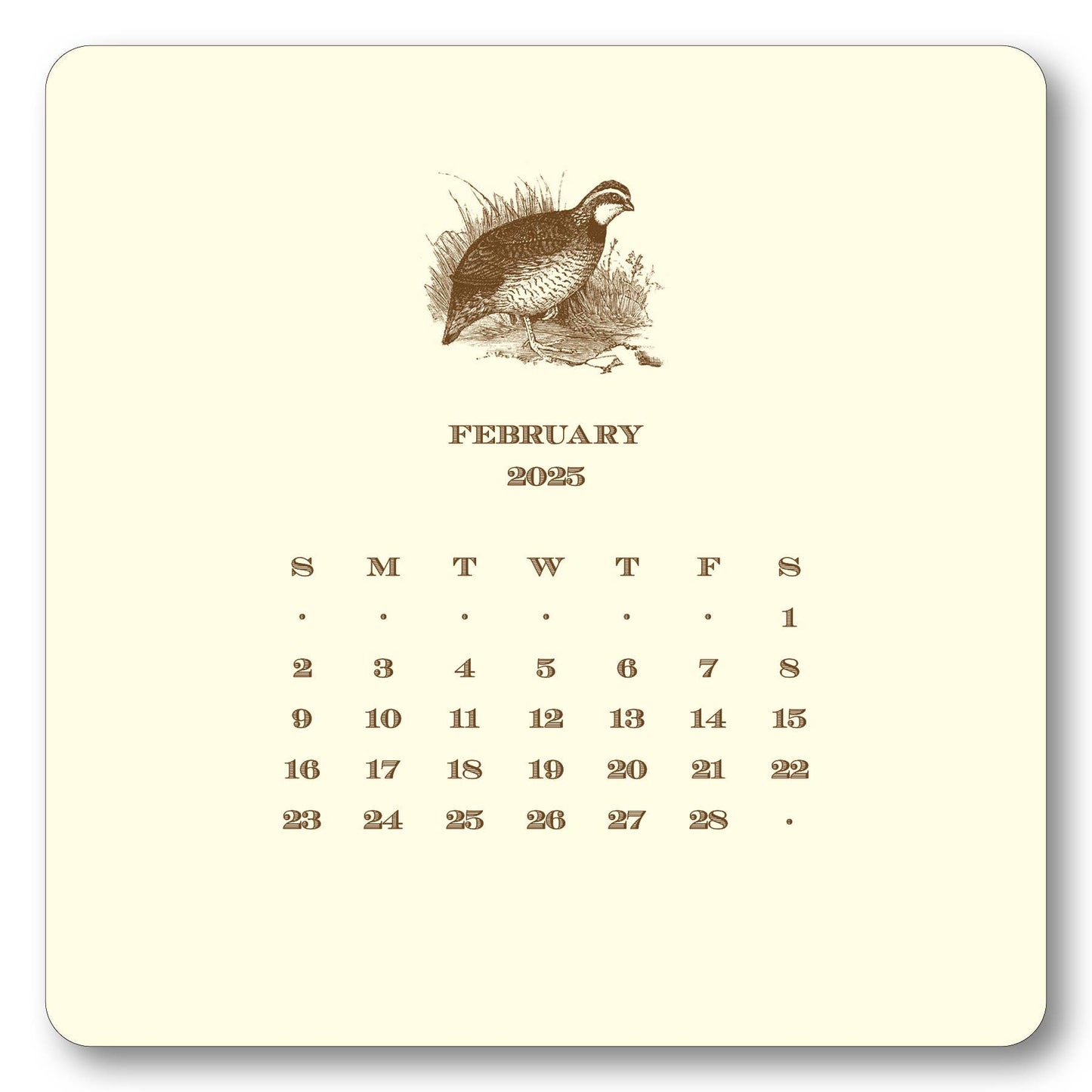 2025 Hunt Calendar with Easel