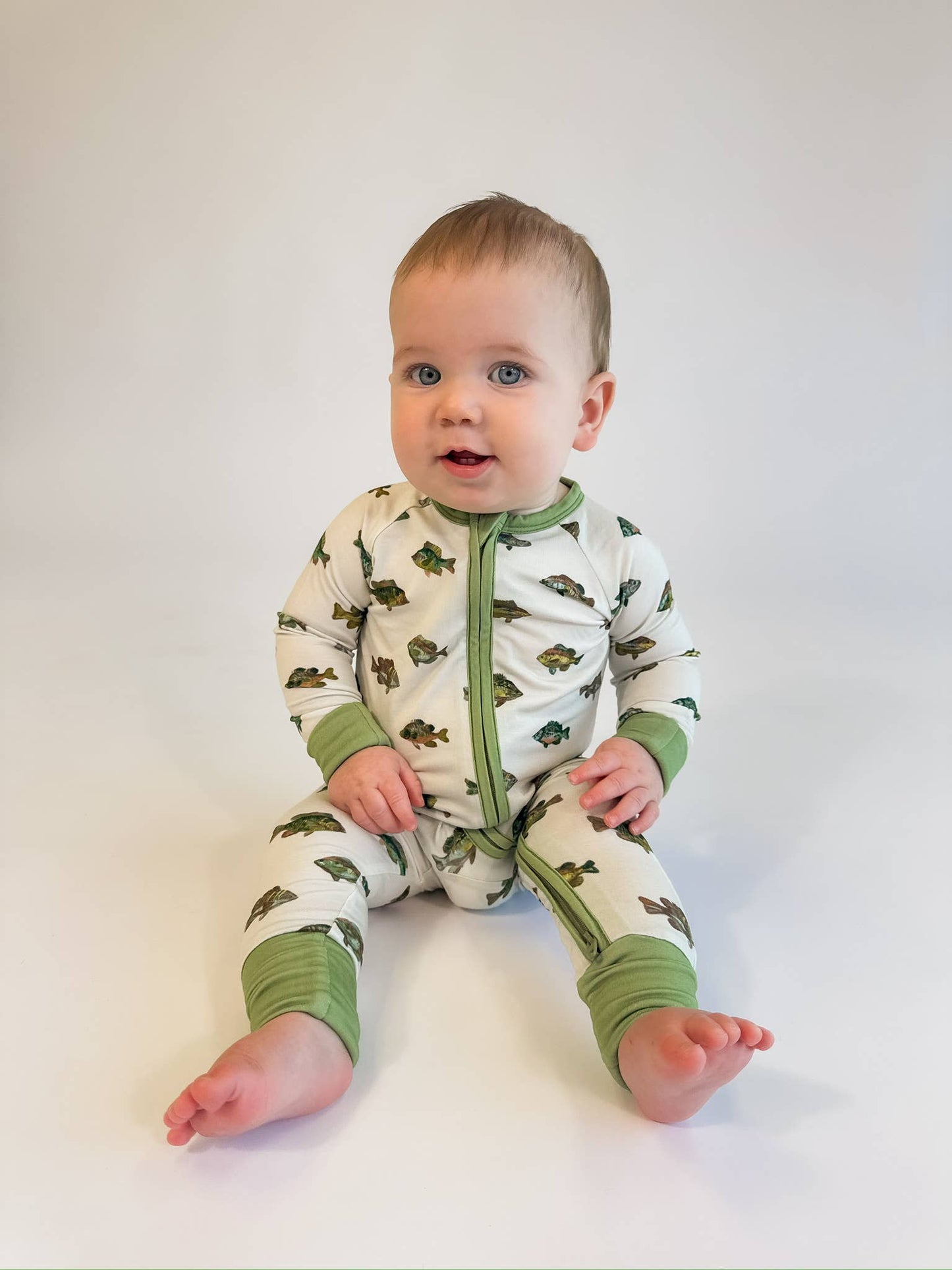 Lake Fish - Convertible Zip PJs: 3-6 months