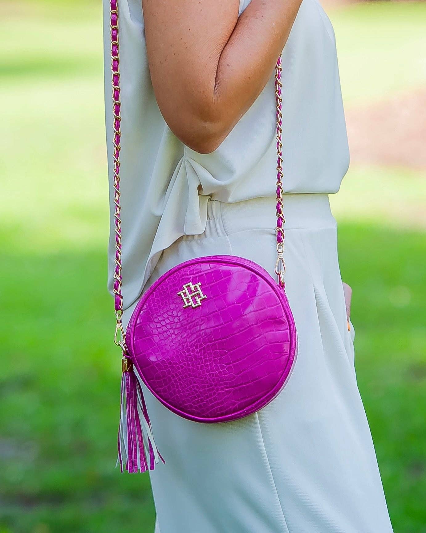 Cece Circular Crossbody Hot Pink EC:
