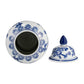 Blue 18 in. Ceramic Chinoiserie Temple Jar with Bird/Flower