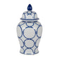 Ceramic Classic Links Decorative Temple Jar - Blue, 18 in.