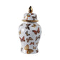 Multicolor 14x7 in. Ceramic Glam Temple Jar with Butterflies