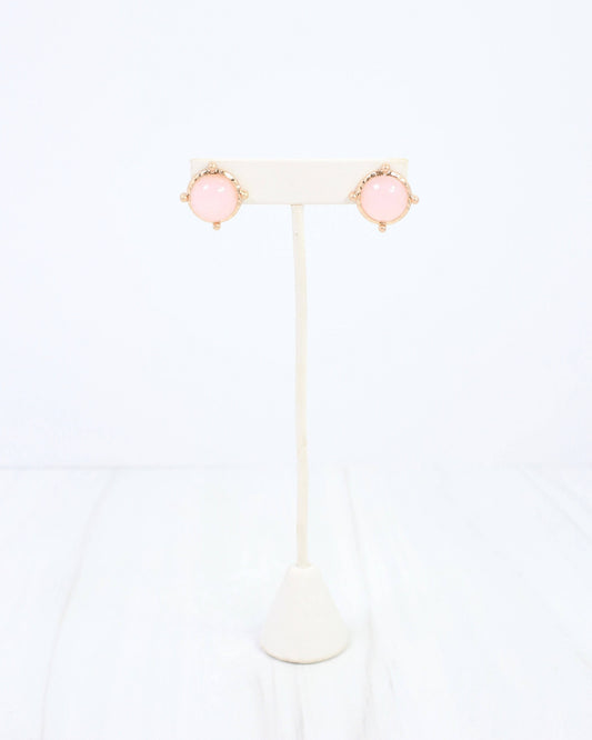 Florissant Round Post Earring Pink
