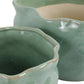 Green Ceramic Round Wavy Edge Planters (2 Sizes)