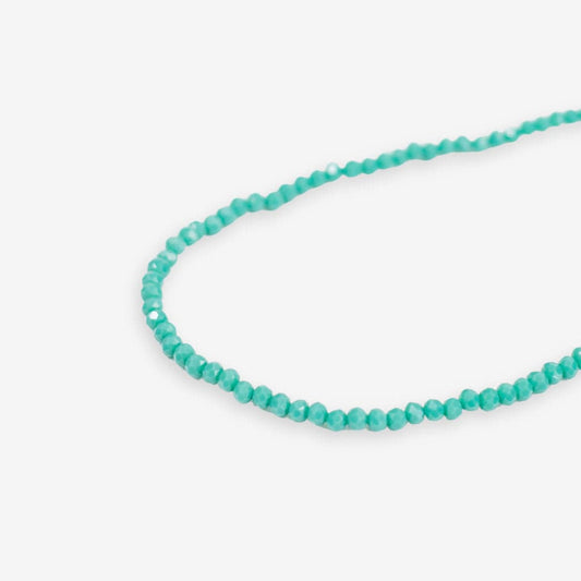 Hayden Solid Single Strand Crystal Necklace With Tassel Turquoise