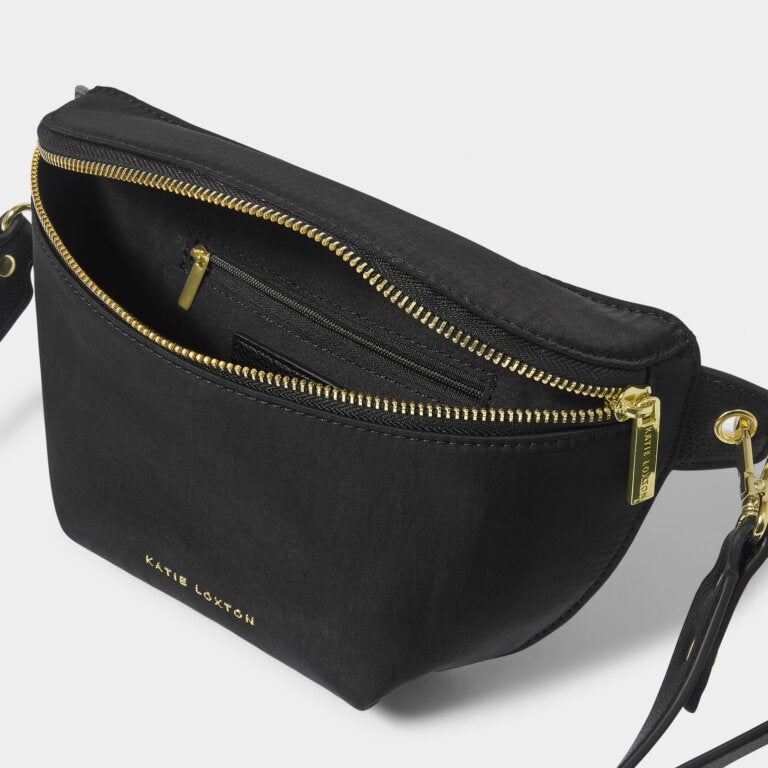 Nylon-Luxe Belt Bag in Black