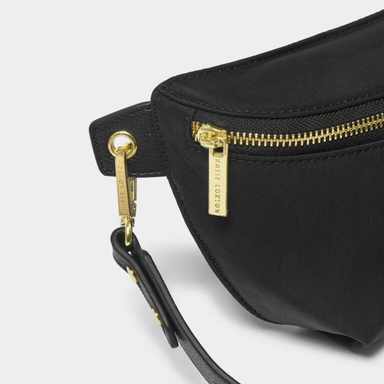 Nylon-Luxe Belt Bag in Black