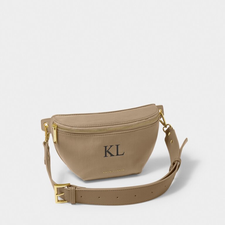 Nylon-Luxe Belt Bag in Taupe