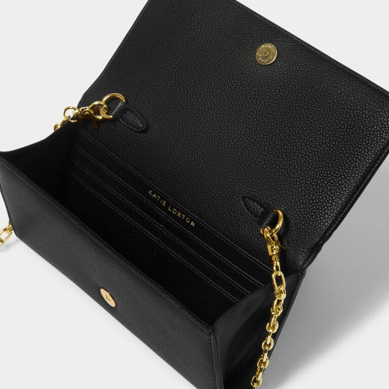 Ruby Chain Crossbody Purse in Black