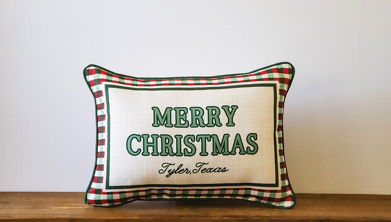 Christmas Triple Gingham Pillow