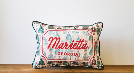 Nutcrackers Tree Pattern Hometown Pillow