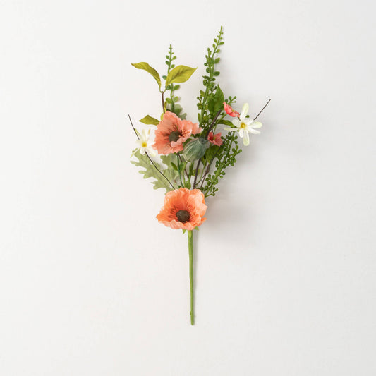 Peachy Poppy Blooming Pick