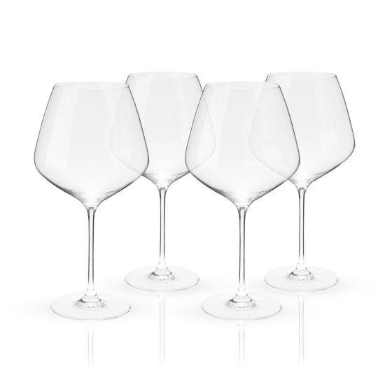 Reserve Inez Crystal Burgundy Glasses Viski