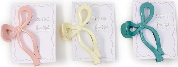 BOW CLAW CLIP - ASSORTED COLORS