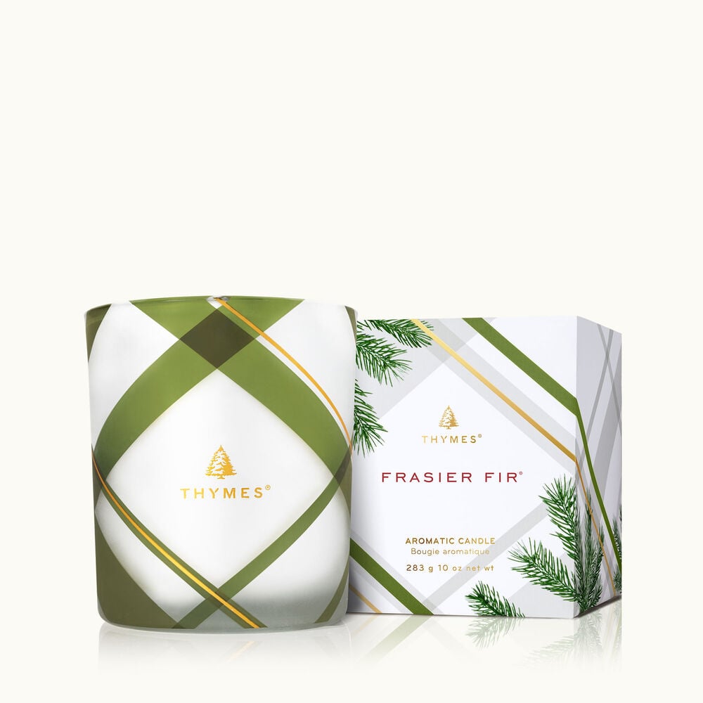 Frasier Fir Frosted Plaid Poured Candle - Medium