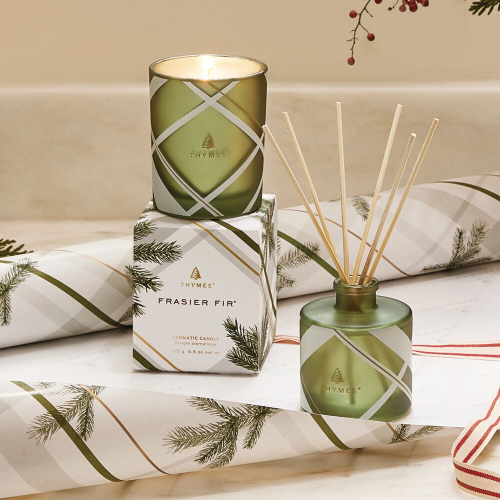 Frasier Fir Frosted Plaid Poured Candle 6.5oz