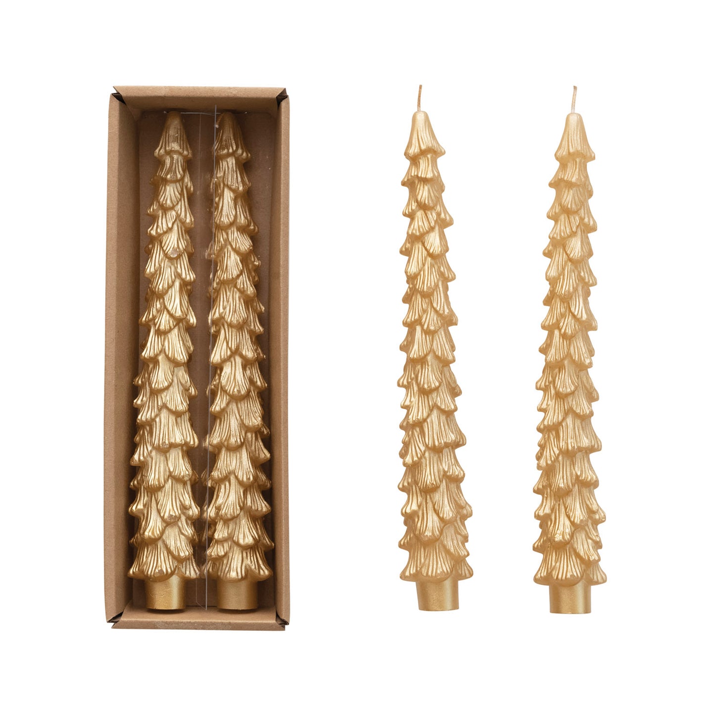 Unscented Tree Shaped Taper Candles (Set of 2)