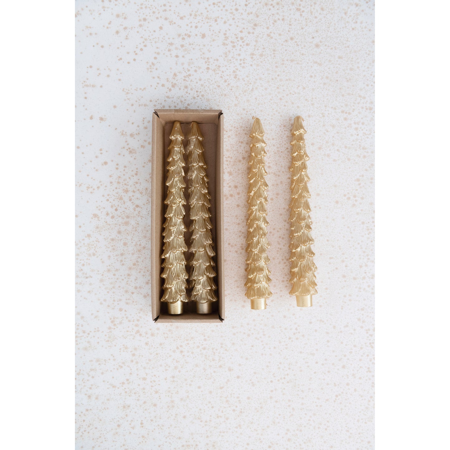 Unscented Tree Shaped Taper Candles (Set of 2)