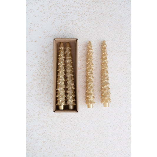 Unscented Tree Shaped Taper Candles (Set of 2)