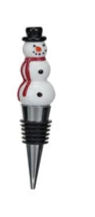 Zinc Alloy Wine Stopper w/ Hand-Painted Glass Holiday Icon, 8 Styles