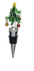 Zinc Alloy Wine Stopper w/ Hand-Painted Glass Holiday Icon, 8 Styles
