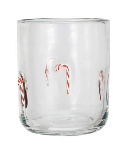 Drinking Glass w/Embedded Holiday Icon Pattern (4 Styles)