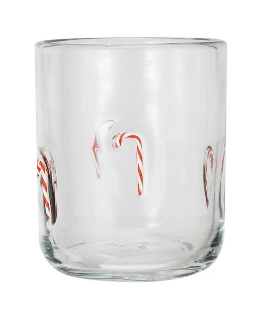 Drinking Glass w/Embedded Holiday Icon Pattern (4 Styles)