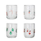 Drinking Glass w/Embedded Holiday Icon Pattern (4 Styles)