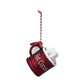 Glass Hot Cocoa Mug Ornament w/Polka Dot Ribbon